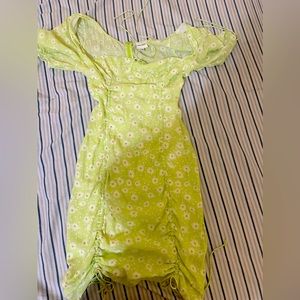 Light Green. Mini Flower Dress. Size L